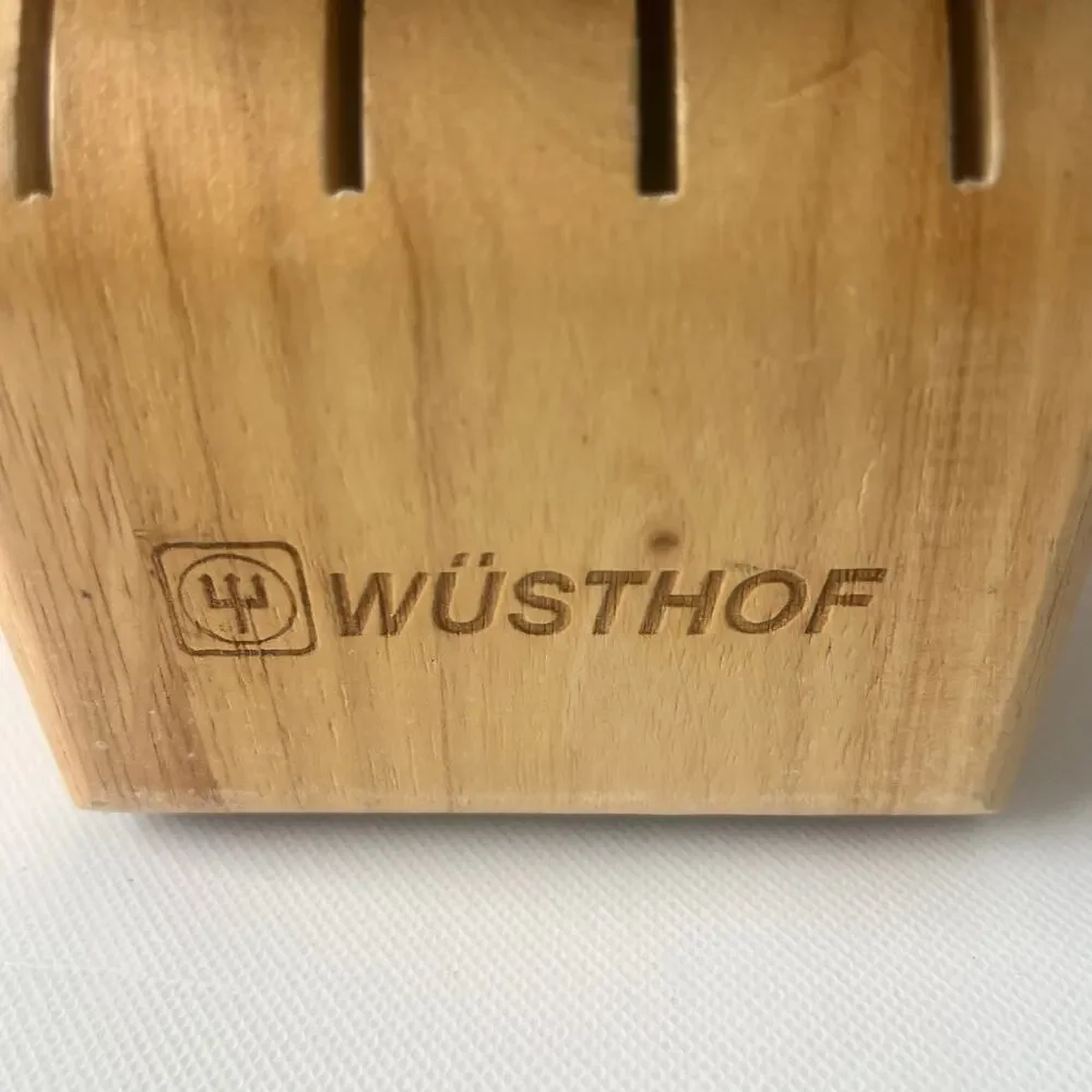 WUSTHOF 13 Slots Knife Wood Block Light Oak Kitchen Counter Beechwood